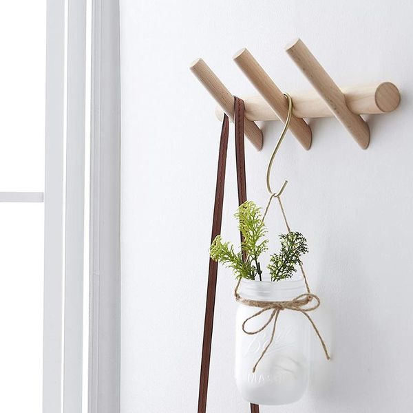 

towel racks wooden hanger modern wall mounted hat and rack hook bathrobe with nails suitable for bedroom bathroom-abux