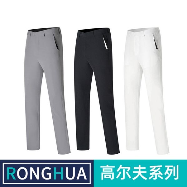 

summer new golf quick drying breathable large size thin straight men's outdoor casual sports pants, Black