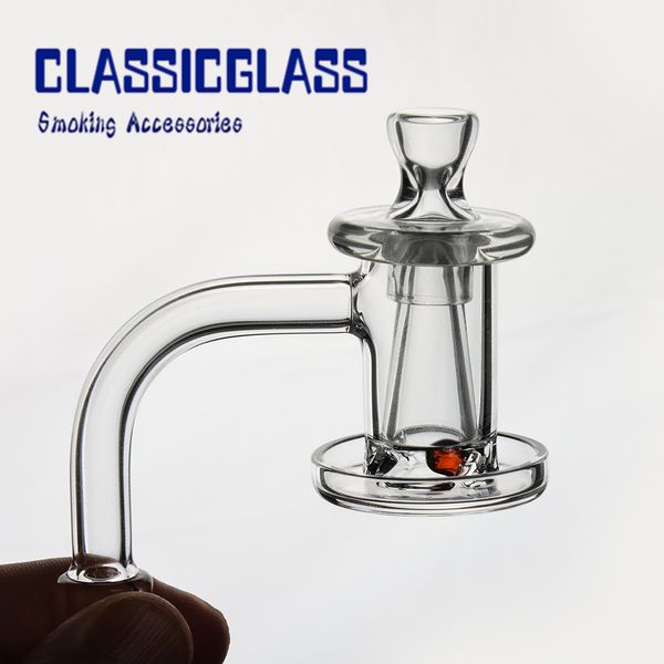 Rauchset Quarz-Spinner-Banger mit 1 Glas-Terp-Perlen-Vergaserkappenkegel für Dab-Rig-Wasserpfeifen, Bong-Wasserpfeifen