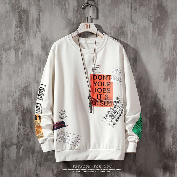 

2021 new print hoodies letter oversized pullover sweatshirts men harajuku hip hop hipster streetwear hoodie zu3y, Black