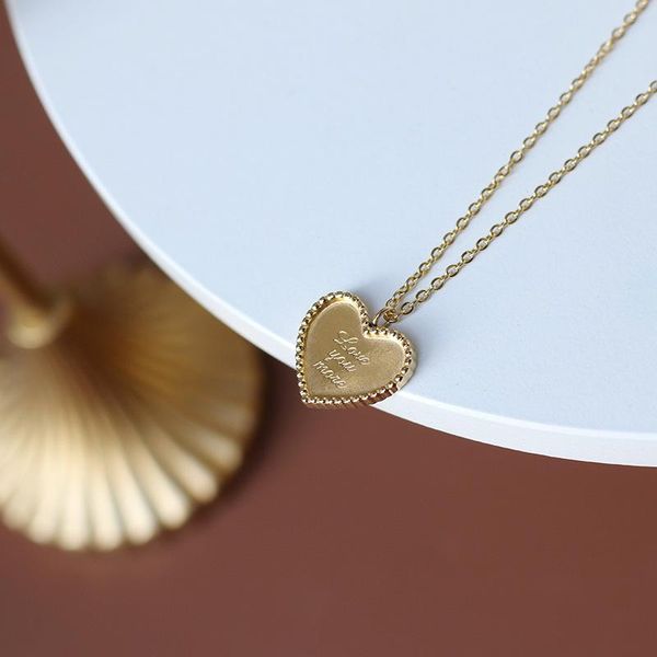 

pendant necklaces allme romantic letter print heart necklace for women gold titanium steel love choker cute sweet accessories, Silver