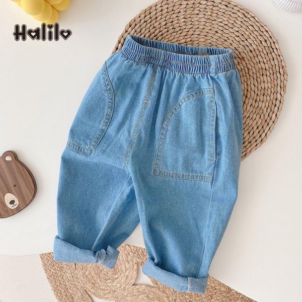 

jeans boys pants blue color loose casual spring autumn toddler trousers kids denim leggings school children clothing
