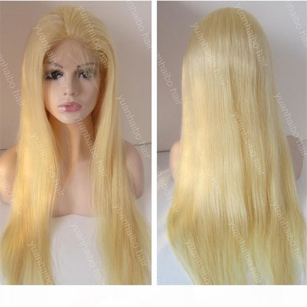 

new fashion 26inch platinum blonde 60 virgin chinese hair baby hair full lace wig ing, Black;brown