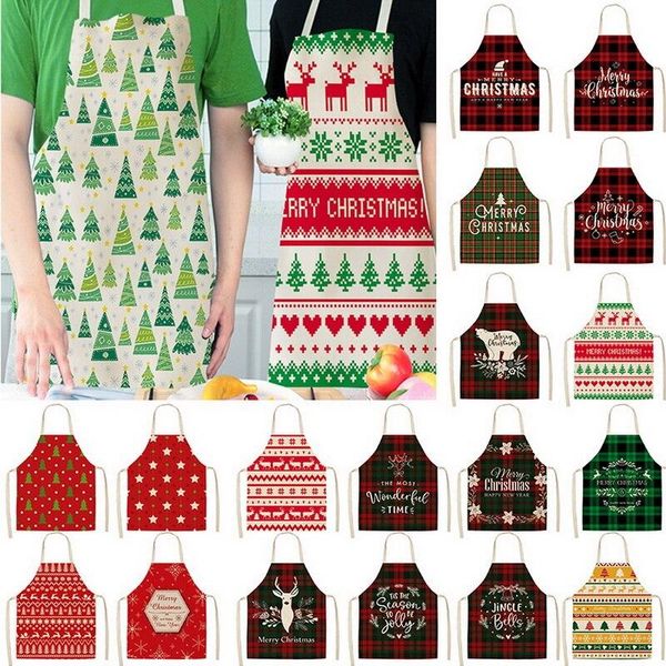 

christmas decorations linen merry apron home kitchen accessories ornaments 2021 year gifts#