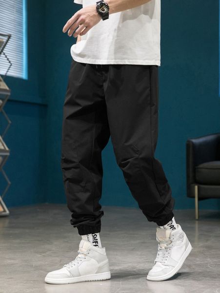 

men slant pocket carrot pants d1dd#, Black
