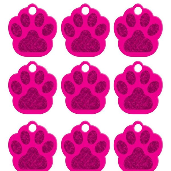 

20pcs/lot dog paw id tag custom pet dog cat collar accessories personalized dog name phone number tags engraved a qylorl
