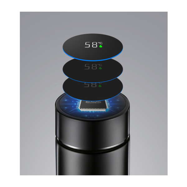 

water bottles 304 stainless steel 500ml smart bottle led digital temperature touch display thermal cup intelligent insulated mug