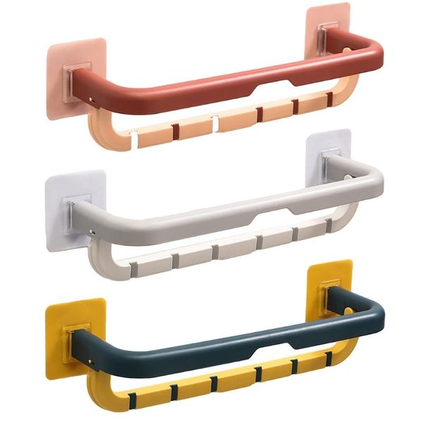 

towel racks bathroom wall-mounted punch-holder folding bath storage shelf dropship