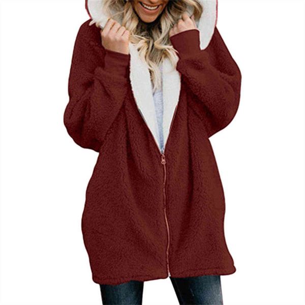

women hoodies harajuku hoodie solid streetwear jacket oversized zip down hooded coat sweatshirts female outwear with pocket y1118, Black