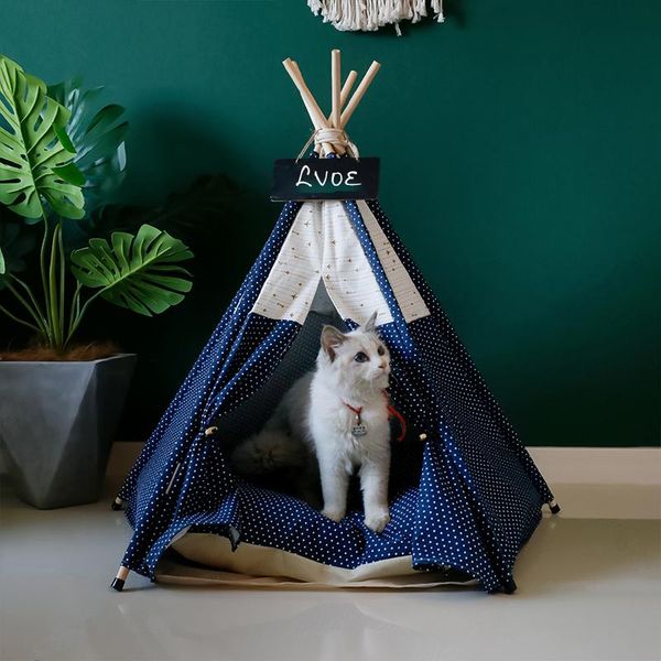 

luxury pet supplies indoor teepee tent cat bed with sofa with cushion and blackboard