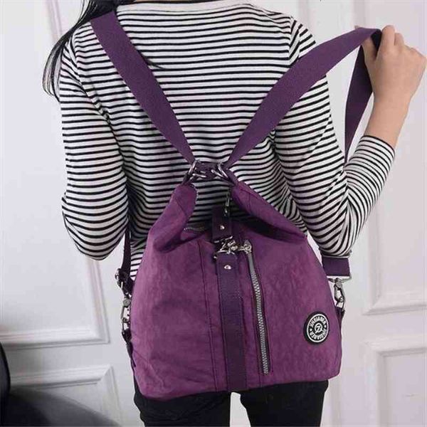 

3 in 1 women bags multifunction backpack shoulder bag nylon cloth tote reusable shopping ladys travel crossbody