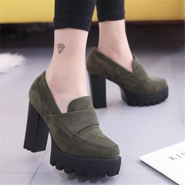 

dress shoes spring autumn women's round head waterproof platform super pumps black thick bottom fashion high heels y996