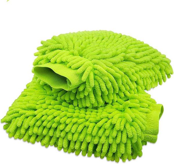 

car sponge 2 pcs plarge size microfiber wash micar cleaning washing gloves winter waterproof rag kit