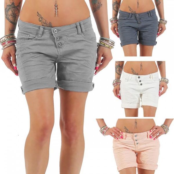 

women's shorts 2021 summer women slim casual high waiste short mini button pants solid white plus size 5xl, White;black