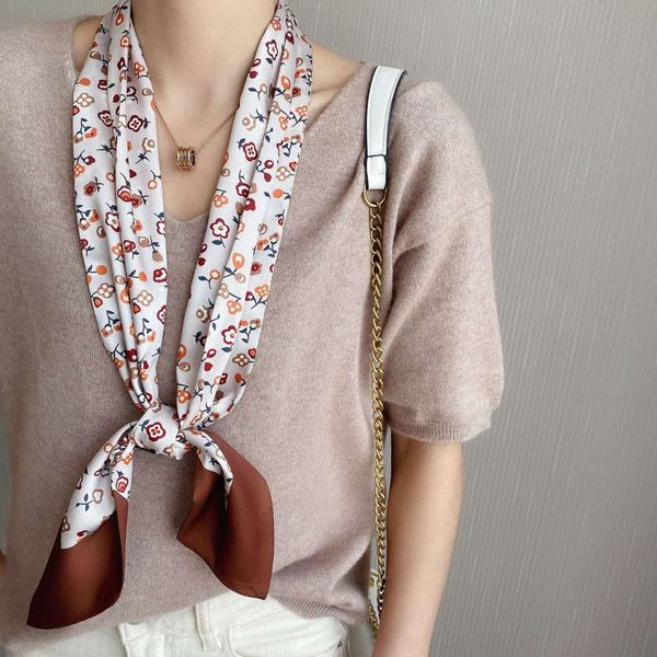 

designer 2021 spring new women's long silk bag with fashion hair accessories ribbon scarf, Blue;black