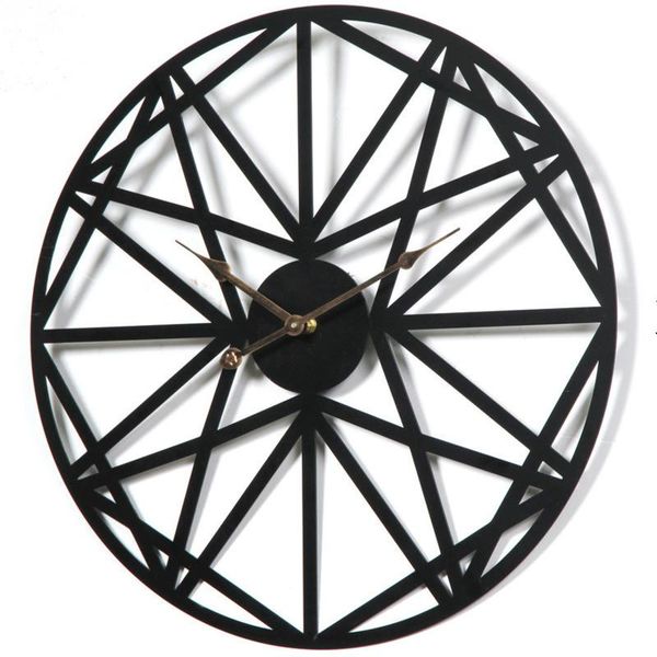 

personalized iron wall clock living room silent clock polygonal wall