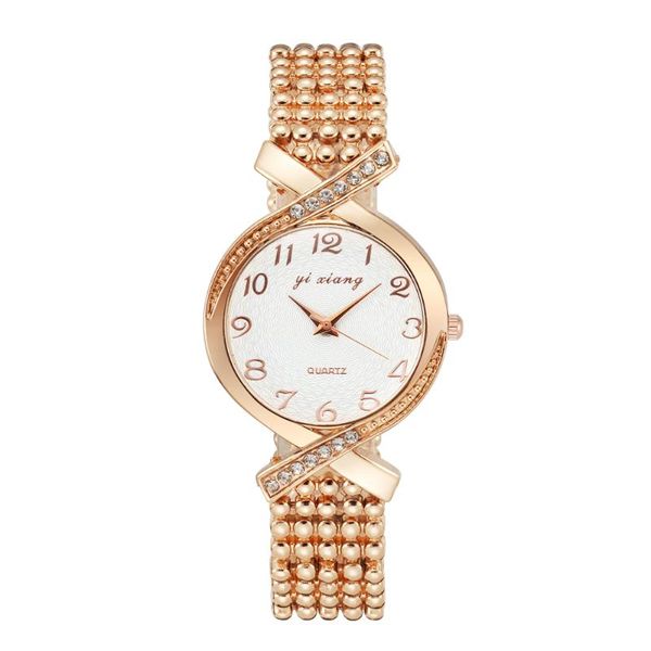

wristwatches rose gold bracelet watch for women crystal dress watches quartz fashion ladies wirstwatch female clock gift, Slivery;brown