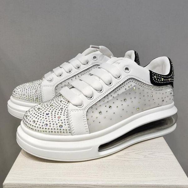 

dress shoes high-quality 2021 style rhinestone mesh for breathable heels platform casual women increased internal pumps df-88, Black