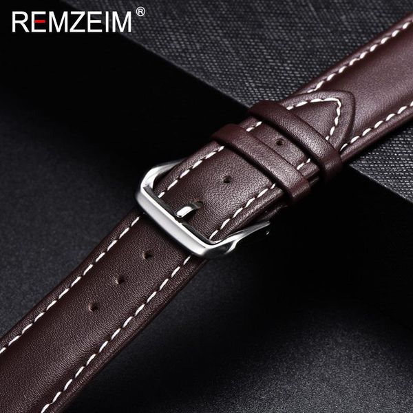 

watch bands remzeim 18mm 20mm 22mm 24mm black brown leather band genuine straps watchband wrist strap bracelet gift