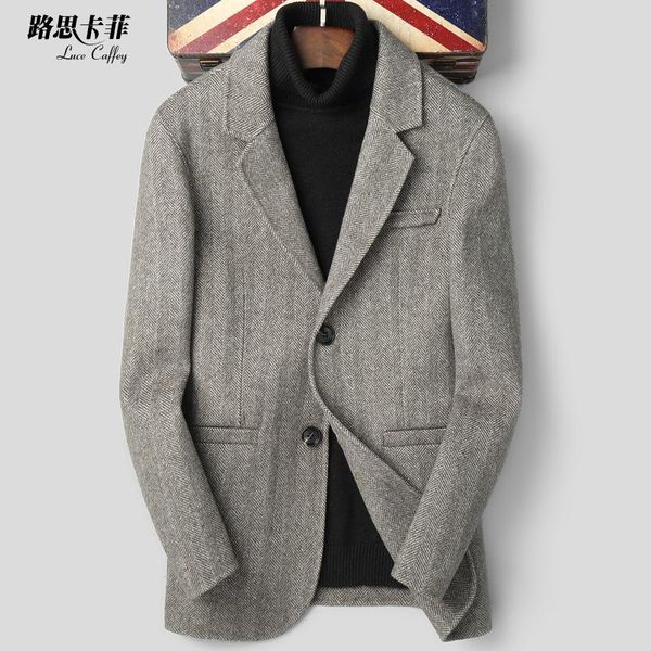 

men's wool & blends 2021 woolen coat double faced suit, Black