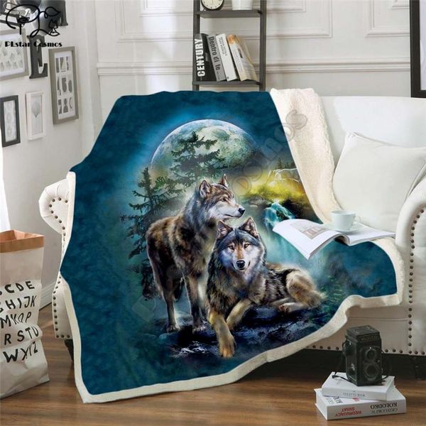 

blankets wolf fleece blanket 3d full printed wearable adults/kids home accessories drop shippng style-2