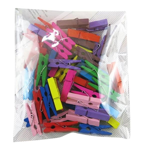 

100 colorful wooden clips diy hand-decorated wooden clips for handicrafts, p clips, sealing