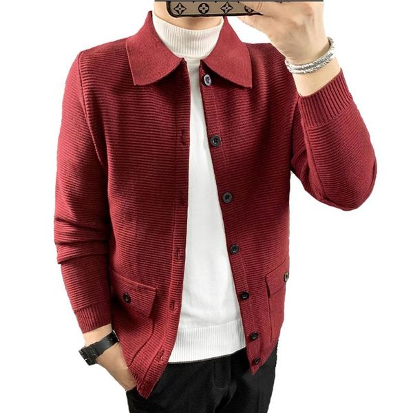 

new knitted cardigan men's sweater jacket men's outerwear solid color knit sweater jackets, White;black