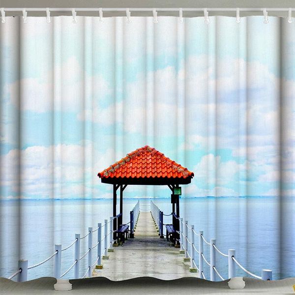

shower curtains style curtain sunset scenic blue sky seaside landscape sand decor waterproof bathroom 12 pack plastic