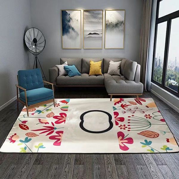 

home carpet luxury designer foot rug classic style l letter pattern no-slip mat