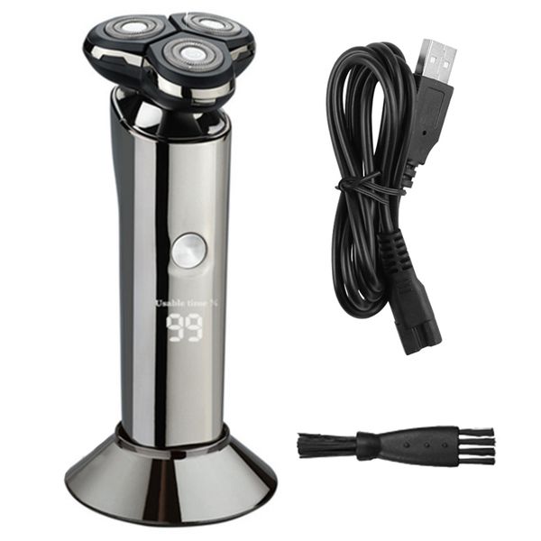 

mens wet dry shaver rechargeable rotary floating wire wireless electric shaver beard electric razor facial shaving machine
