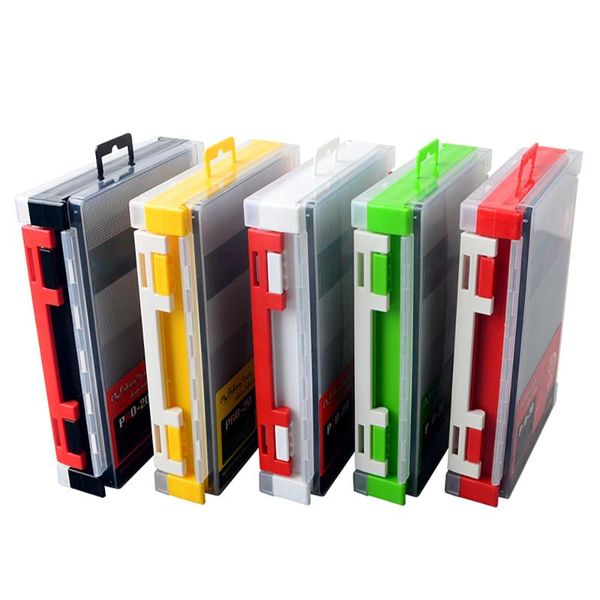 

double sided fishing tackle box storage trays with removable dividers fishing lures hooks organizer box case