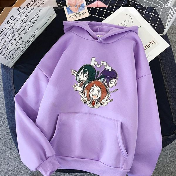 

women's hoodies & sweatshirts harajuku my hero academia japanese anime hawks printed girls hoodie streetwear casual aesthetic, Black