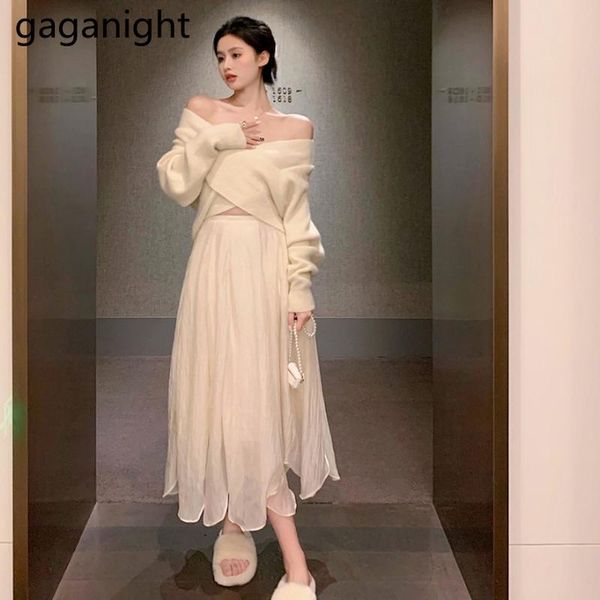 

women's sweaters gaganight women gentle style v-neck pullover 2021 autumn korean chic fairy sweet long sleeve loose knitted sweater sho, White;black