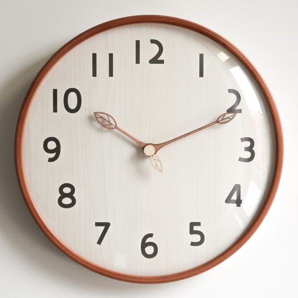 

large wall clock modern solid wood walnut nordic clocks wall home decor living room watch silent living room decoration gift