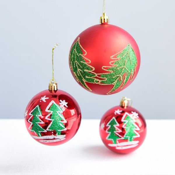 

party decoration 6pcs shiny ball baubles xmas tree hanging pendent christmas balls plastic 8cm home ornament 6 pcs pendant painted halloween