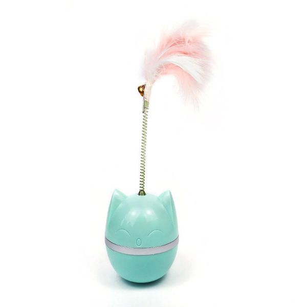 

cat toys toy tumbler feather interactive portable big head cute pattern wavering
