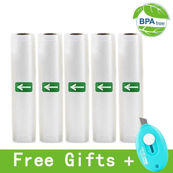 

vacuum food sealing machine bags for sealer storage 12/15/20/25/28cm*500cm packing 5 rolls/lot
