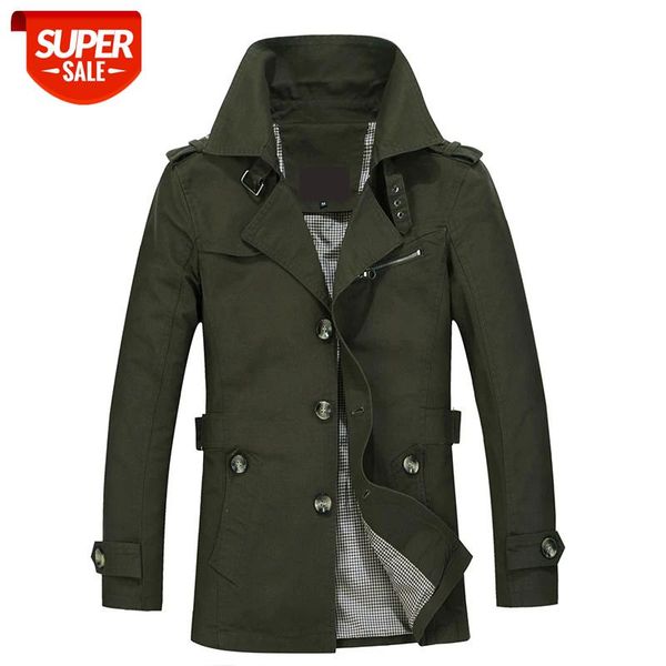 

men's trench coat 2020 fashion casual long jacket men cotton spring autumn windbreaker turn-down overcoat big size trenchcoat #wj07, Black;brown