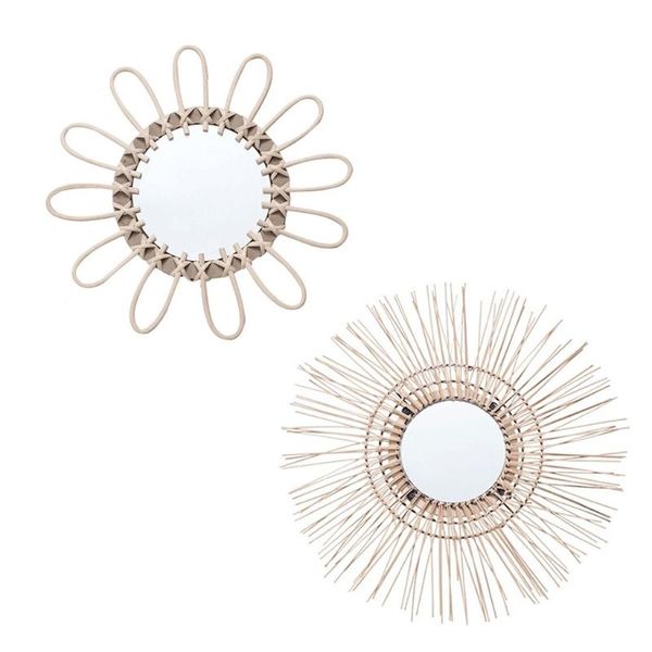 

mirrors j2fb round shape decorative mirror rattan innovative art decoration makeup