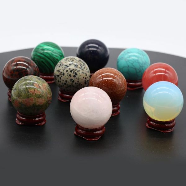 

jewelry pouches, bags natural stone decoration spherical with base artificial ornament lucky gift bed-room garden office desk ornaments, Pink;blue