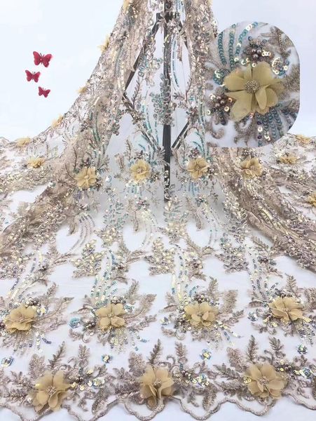 

ribbon sky blue african lace fabric embroidered nigerian guipure cord for wedding party dress tulle, Pink;blue