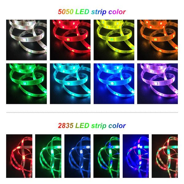 

smart led strip lights rgb 5050 smd flexible ribbon waterproof led lamps