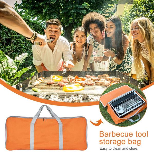 

tools & accessories barbecue tool storage bag portable picnic travel camping carrying outdoor waterproof thick protective oxford cloth #920