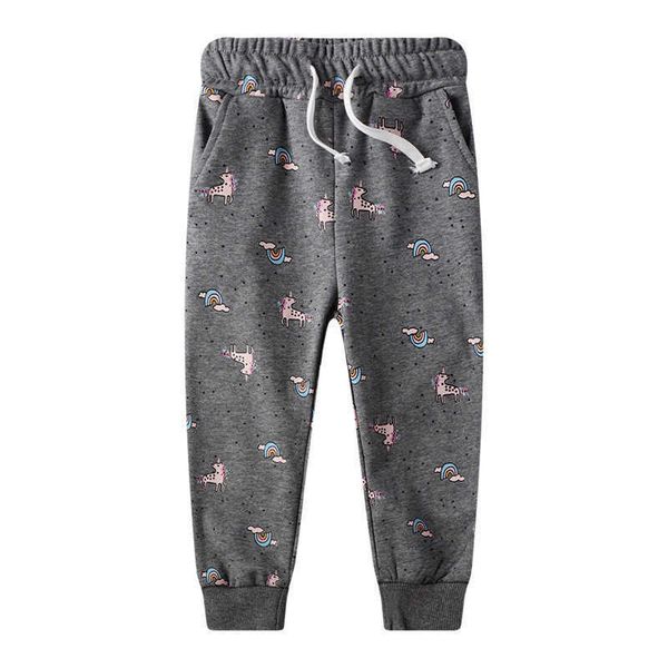 

jumping meters unicorns sweatpants for girls autumn spring drawstring clothing fashion kids animals trousers pants 210529, Blue