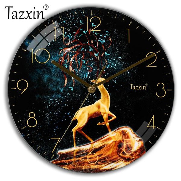 

nordic simple living room wall clock creative home fashion glass hole-light luxury silent clock zegar home decorations
