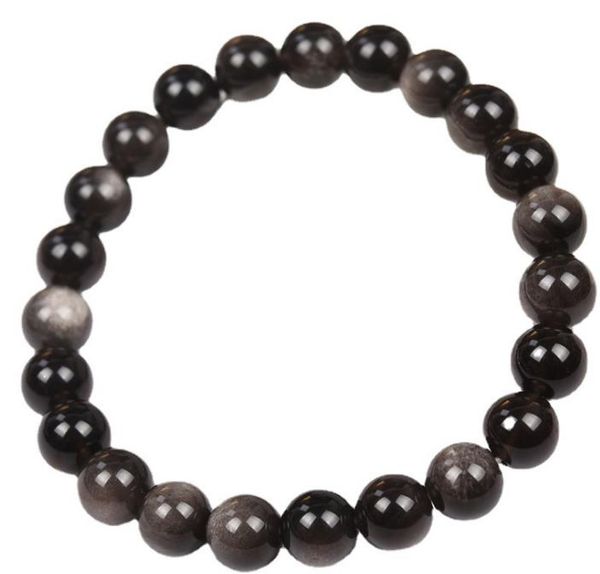 

beaded, strands 10mm golden obsidian bead bracelet,obsidian gemstone bracelet ,gemstone bracelet,gifts, Black