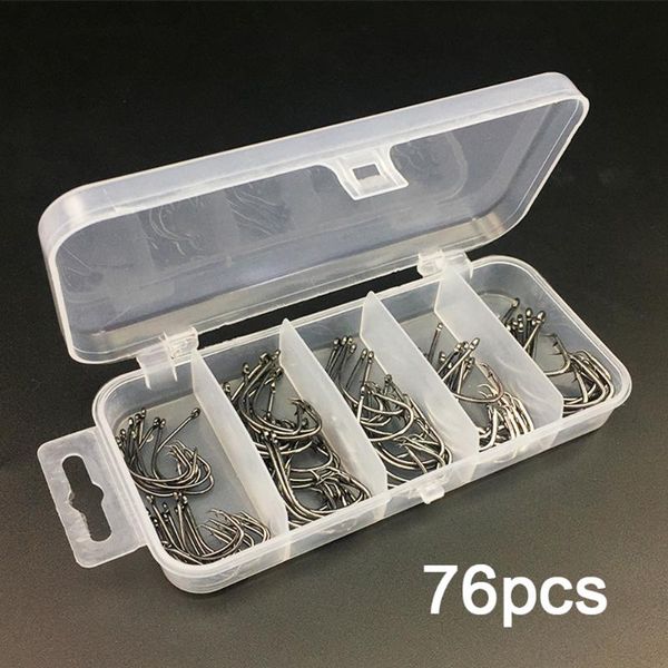 

75pcs eagle shape fishing hooks high carbon steel sharp ocs fishing hook multi size with storage box
