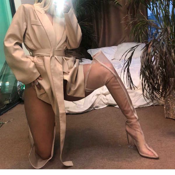 

mesh neon green sandal boots women fashion over the knee boots pointed toe high heels party shoes woman thigh high boots 2108262785769, Black