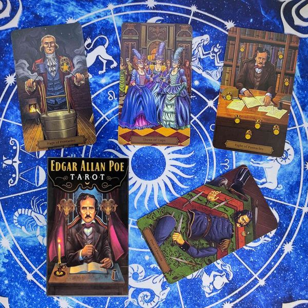 

edgar allan poe tarot cards prophecy divination deck english version entertainment board game 78 sheets/box