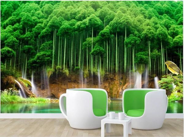 

wallpapers custom po wallpaper 3d wall murals woods park green road landscape mural papers for living room decoration